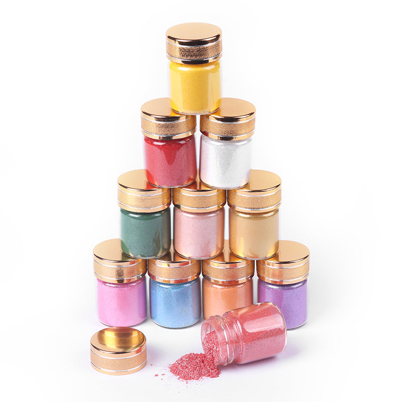 5g Glass Bottle 24 Colors Luster Edible Gold Dust Shimmer Edible Glitter for Drinks Chocolate Decoration