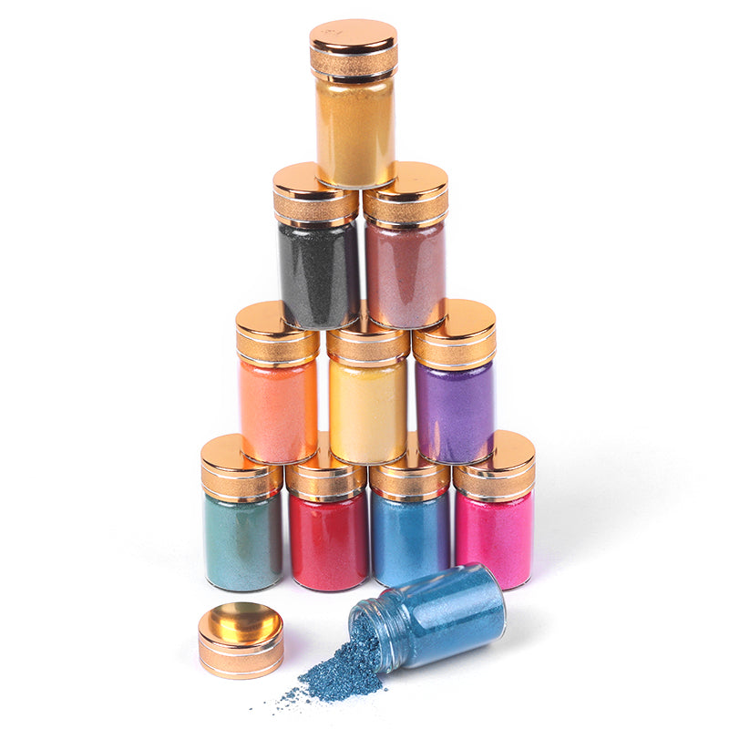 8g Glass Bottle 24 Colors Luster Edible Gold Dust Shimmer Edible Glitter for Drinks Chocolate Decoration