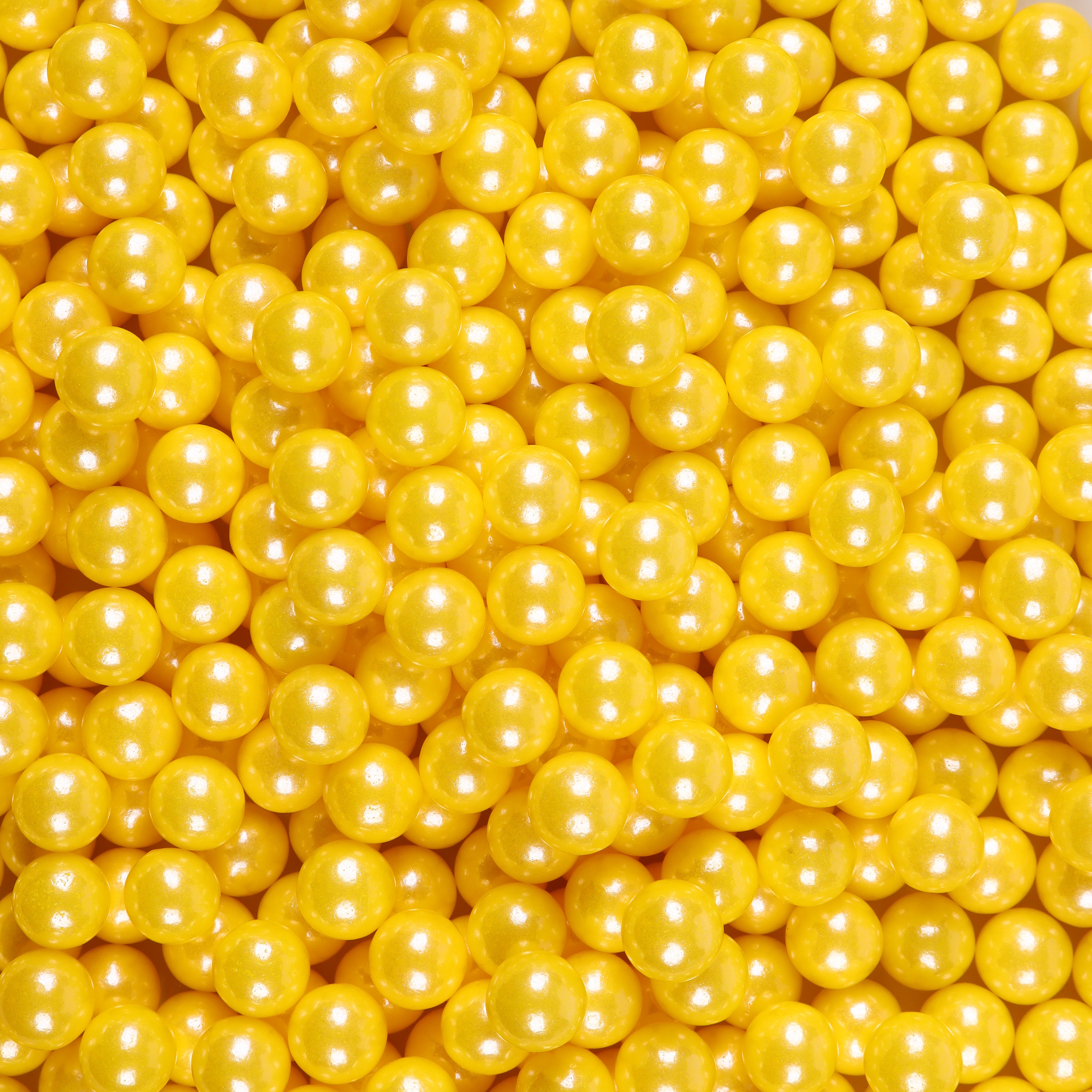 10mm Yellow Sugar Pearls Edible Cake Sprinkles