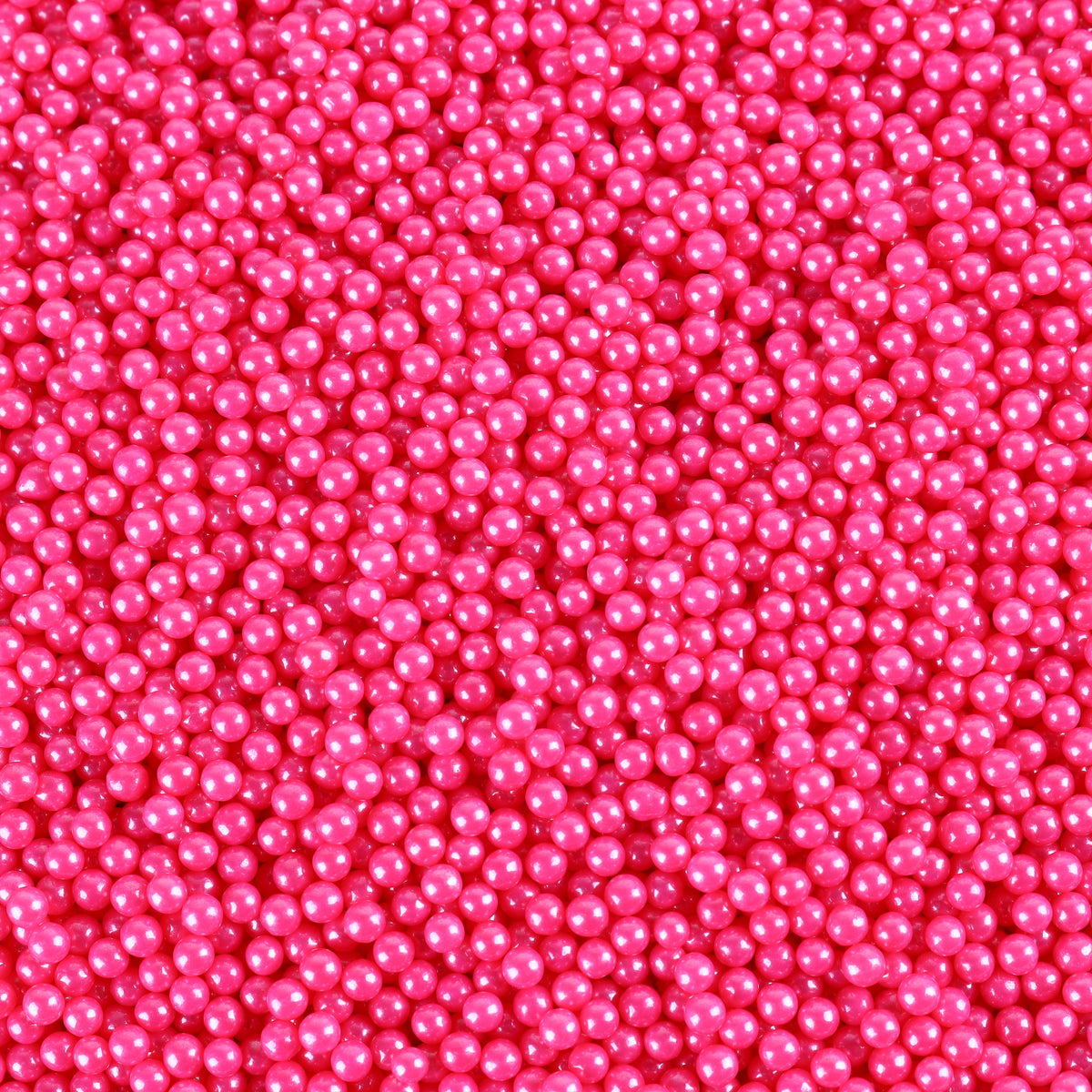 4mm Dark Pink Sugar Pearls Edible Cake Sprinkles