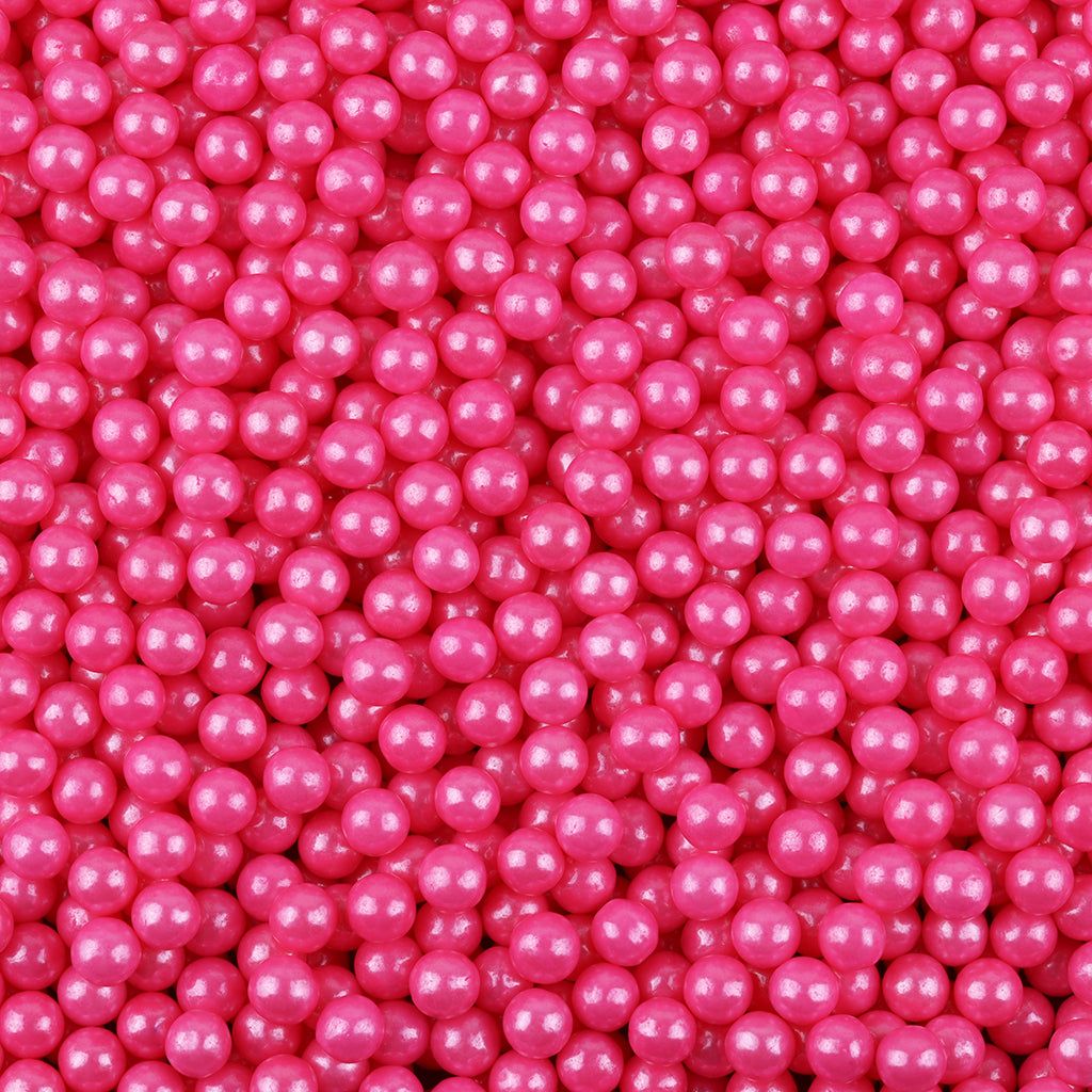 7mm Dark Pink Sugar Pearls Edible Cake Sprinkles