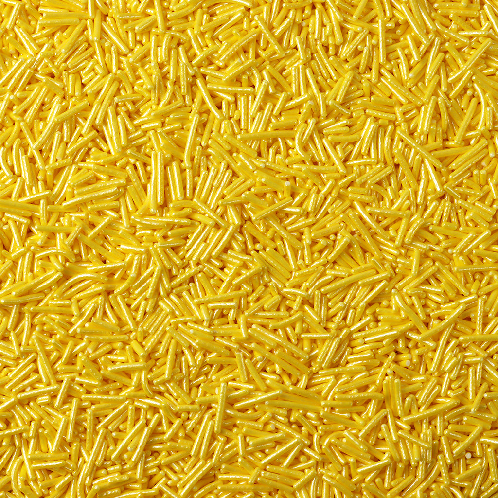 Yellow Glossy Long Jimmies Sprinkles