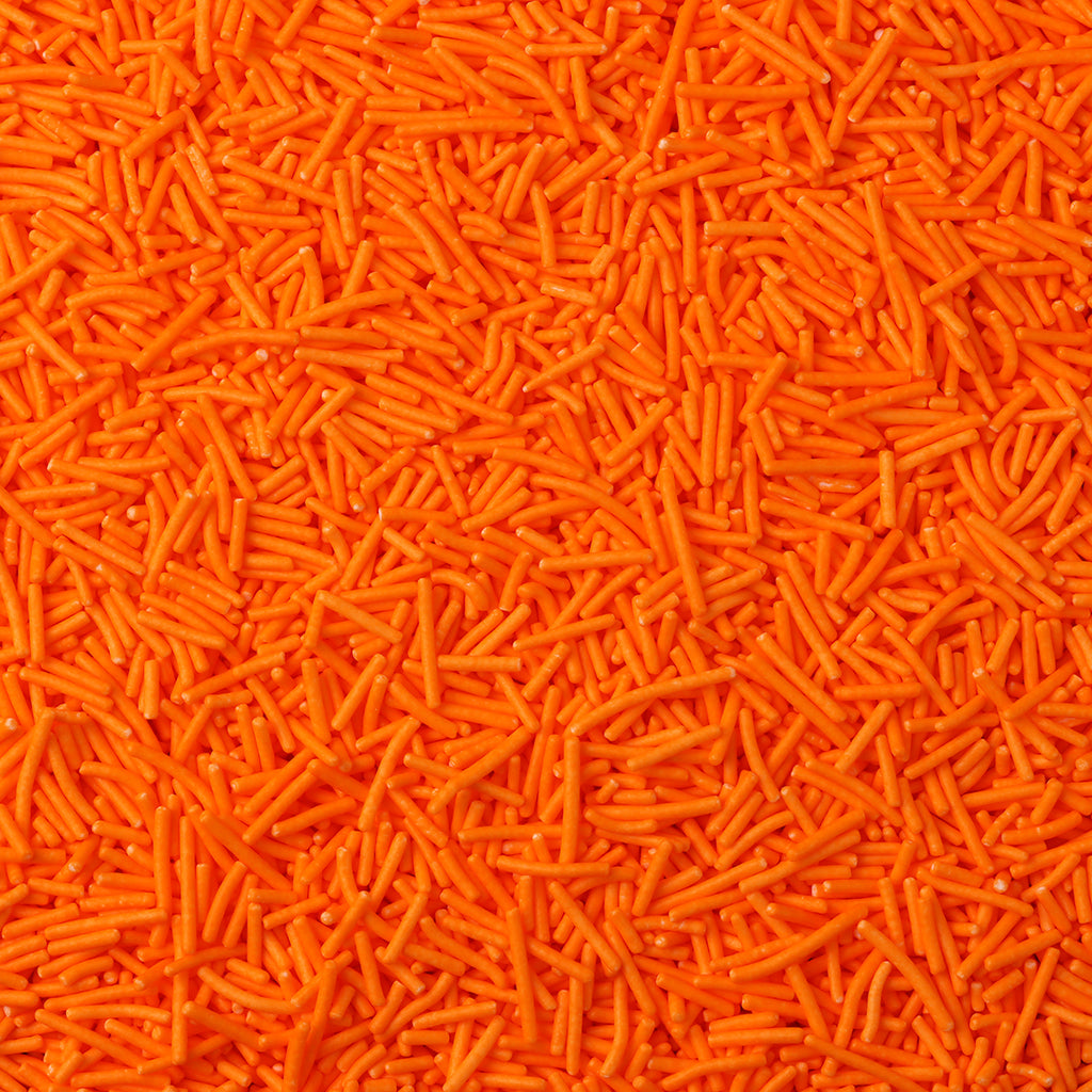 Orange Polished Long Jimmies Sprinkles