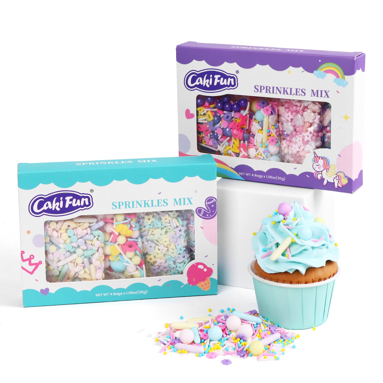 4-Piece Set Sprinkles Cake Decoration