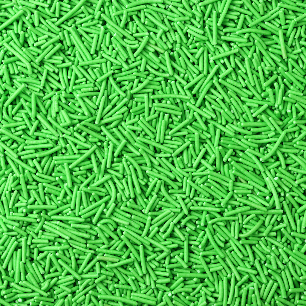 Medium Green Polished Long Jimmies Sprinkles