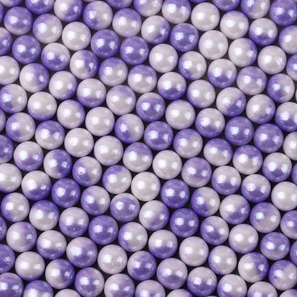 10mm Purple & White Union Color Sugar Beads