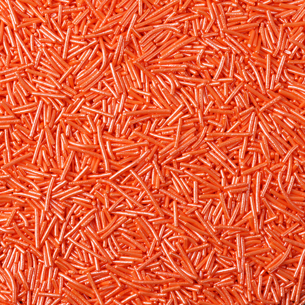 Orange Glossy Long Jimmies Sprinkles