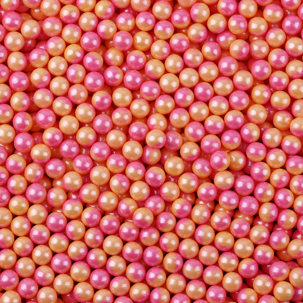 7mm Pink & Yellow Union Color Sugar Beads