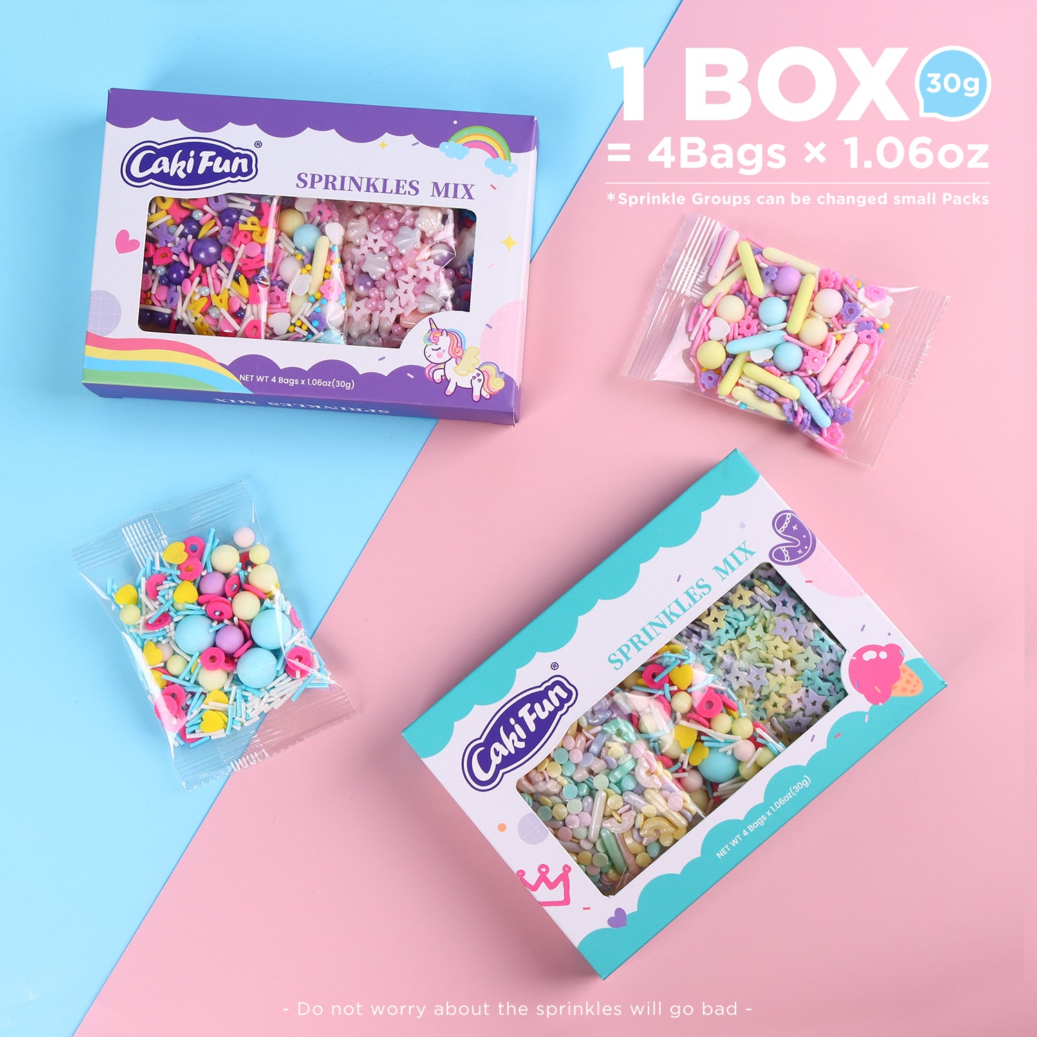 4-Piece Set Sprinkles Cake Decoration