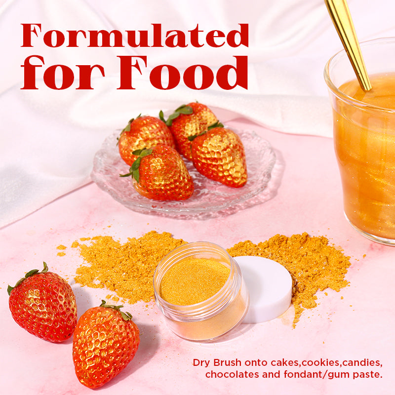6pcs Set 4g Food Grade Luster Dust Metallic Edible Glitter Cake Decoration for Cocktail & Cake Art