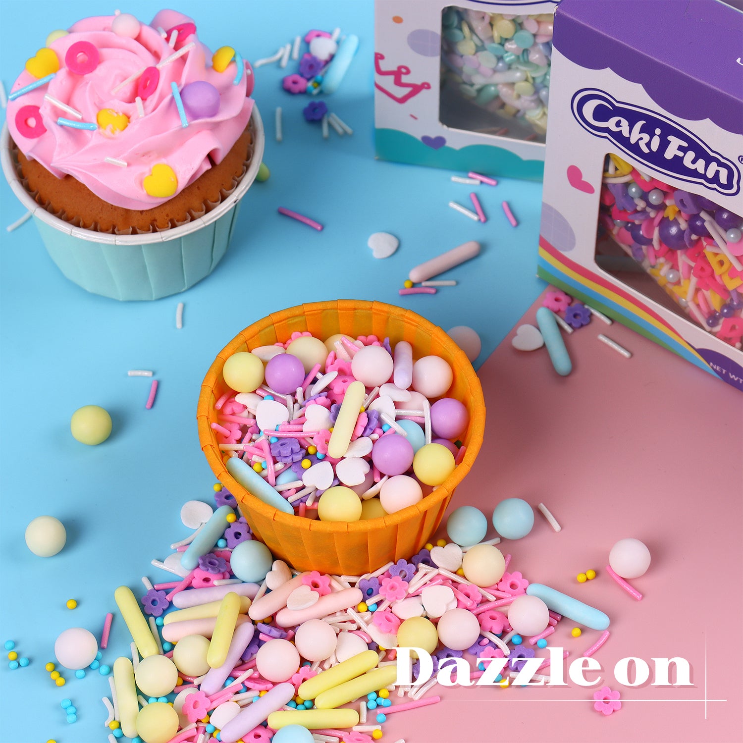 4-Piece Set Sprinkles Cake Decoration