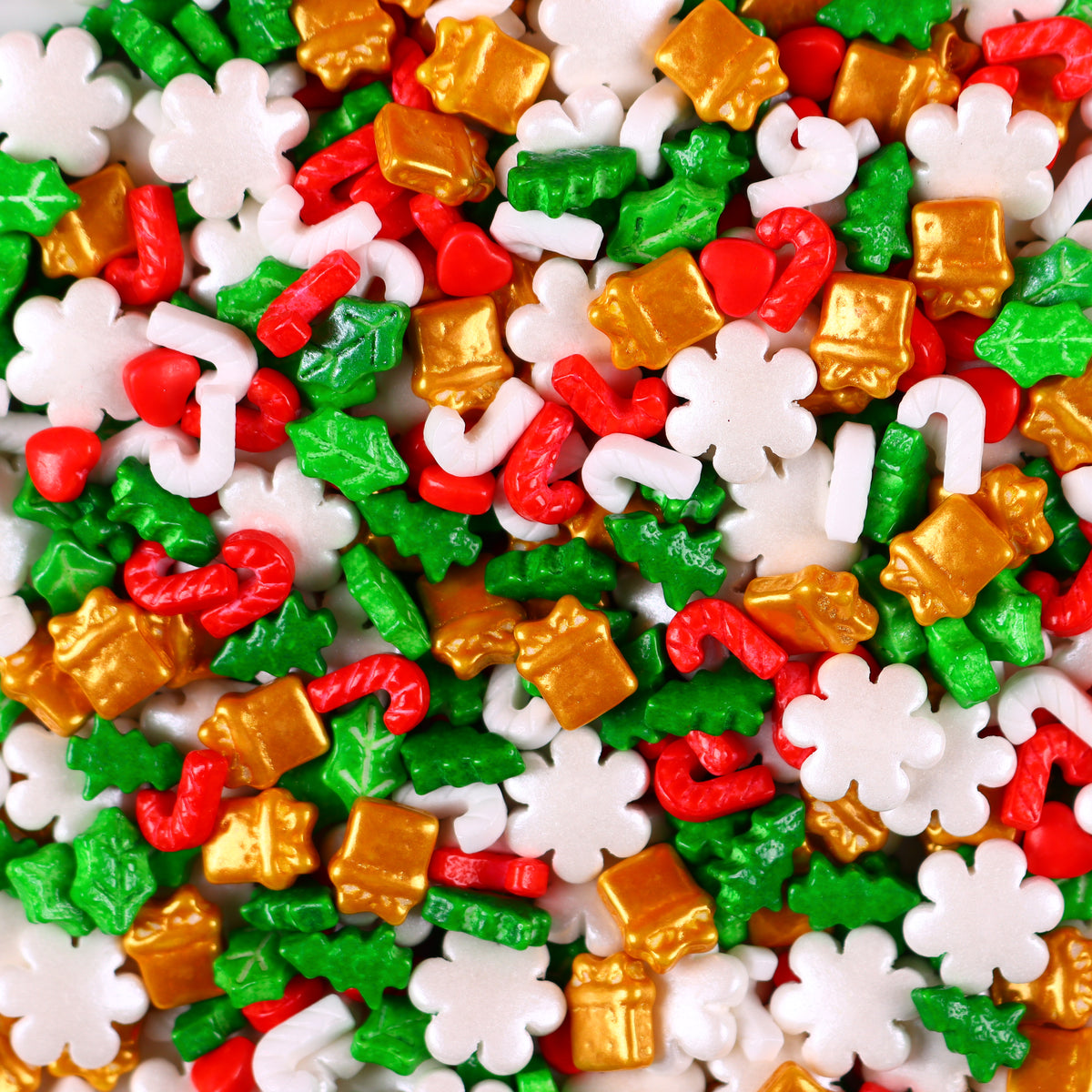 Edible Gold Gift Shape Candy Christmas Sprinkles